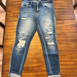 KanCan Distressed Skinny Jeans in Blue